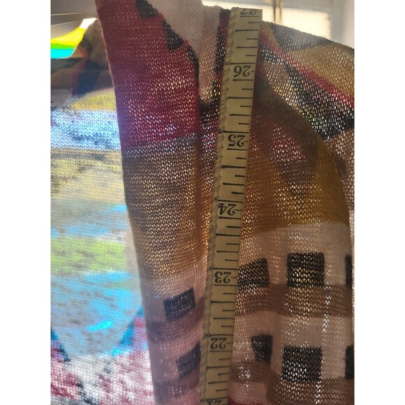 Freeway Aztec Western Boho Southwestern Sante Fe Belted Cape Cardigan L - Picture 10 of 11